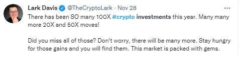 Investment in Crypto Lark Davis